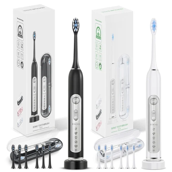 SUBORT S7 Super Sonic Electric Toothbrushes for Adult Kid Smart Timer Whitening Toothbrush IPX7 Waterproof Replaceable Heads Set