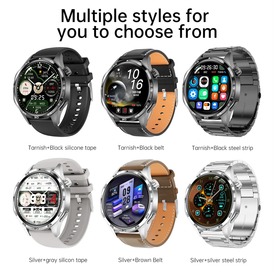 GT5 PRO Smart Watch Men Watch 5 Pro AMOLED HD Screen Bluetooth Call GPS Trajectory NFC Heart Rate Compass SmartWatches 2025 New