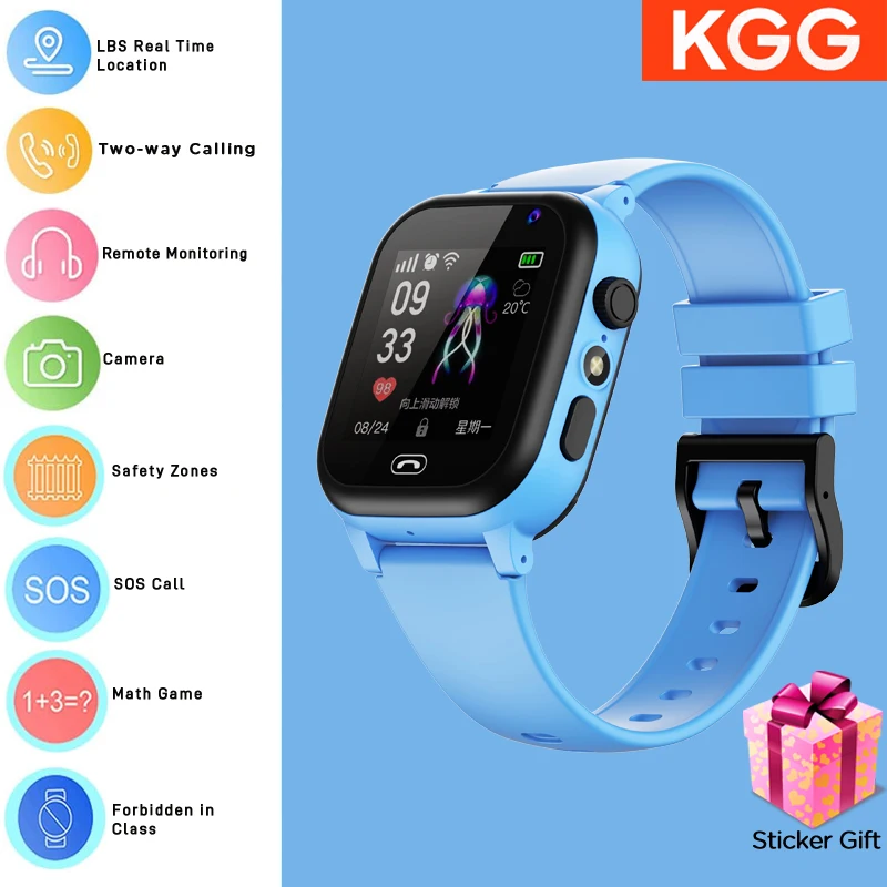 ﻿ Kids Smart Watch Phone 4G Sim Card 2G Internet SOS LBS Location Call Child SmartWatch Camera Waterproof Clock For Boys Girls