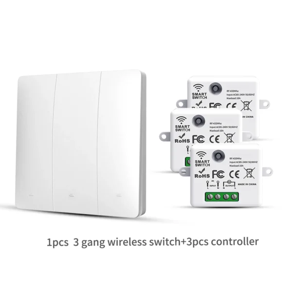 LVGEMSS Smart Wireless Switch RF433 Self-Powered Push Button Wall Panels Remote Controller Light Switch Waterproof Wall Switch
