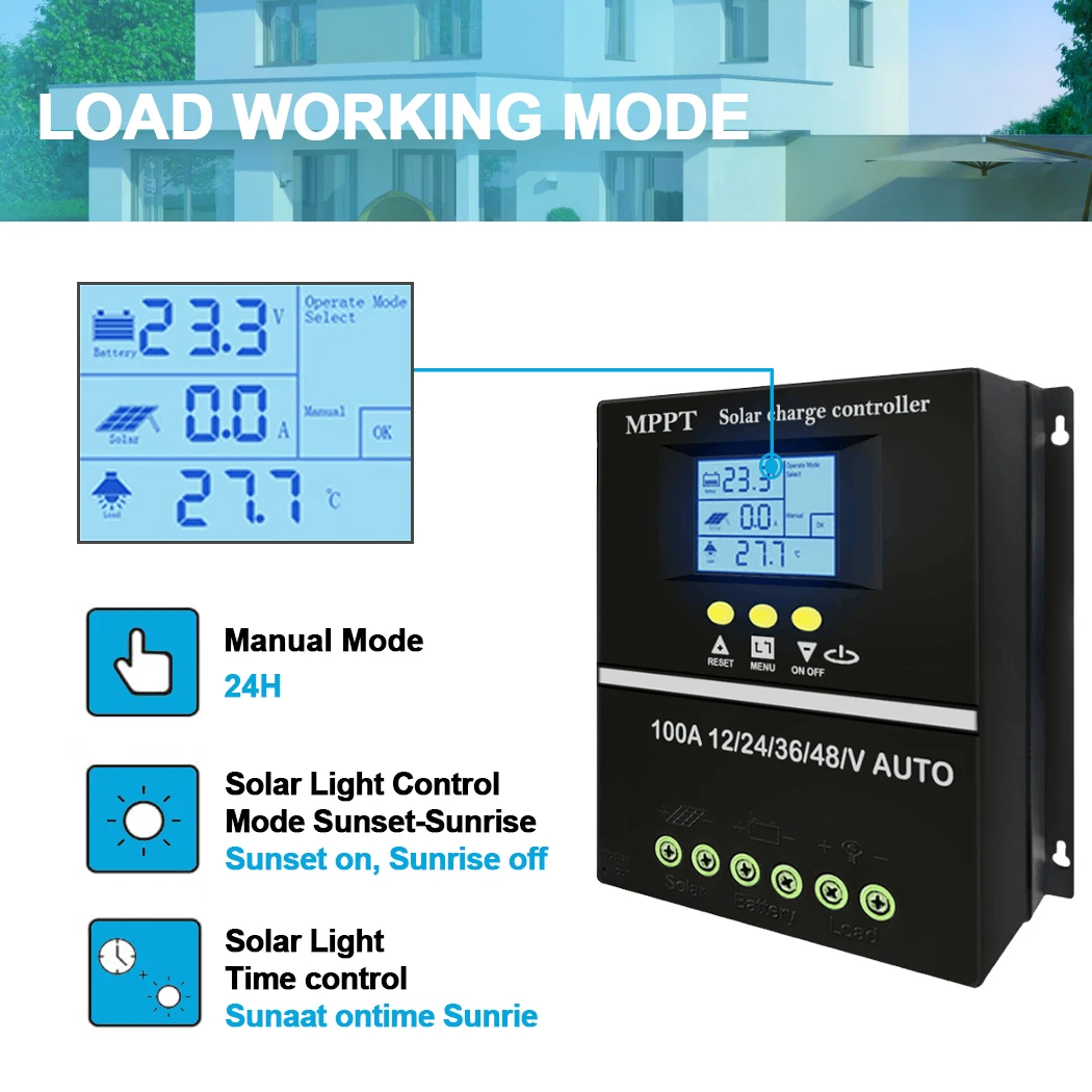 Solar Panel Charge Controller 12V 24V PWM MPPT 10A 20A 30A  Automotive Battery Charger Regulator  USB Output 5V Max PV 50V DC