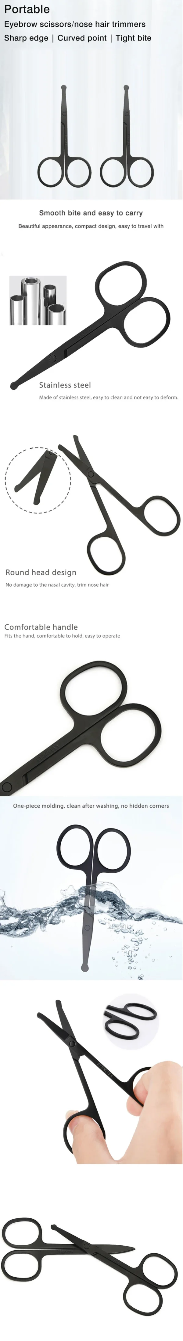 Nose Hair Shears For Personal Care Facial Hair Removal And Ear Nose Eyebrow Trimming Stainless Steel Fine