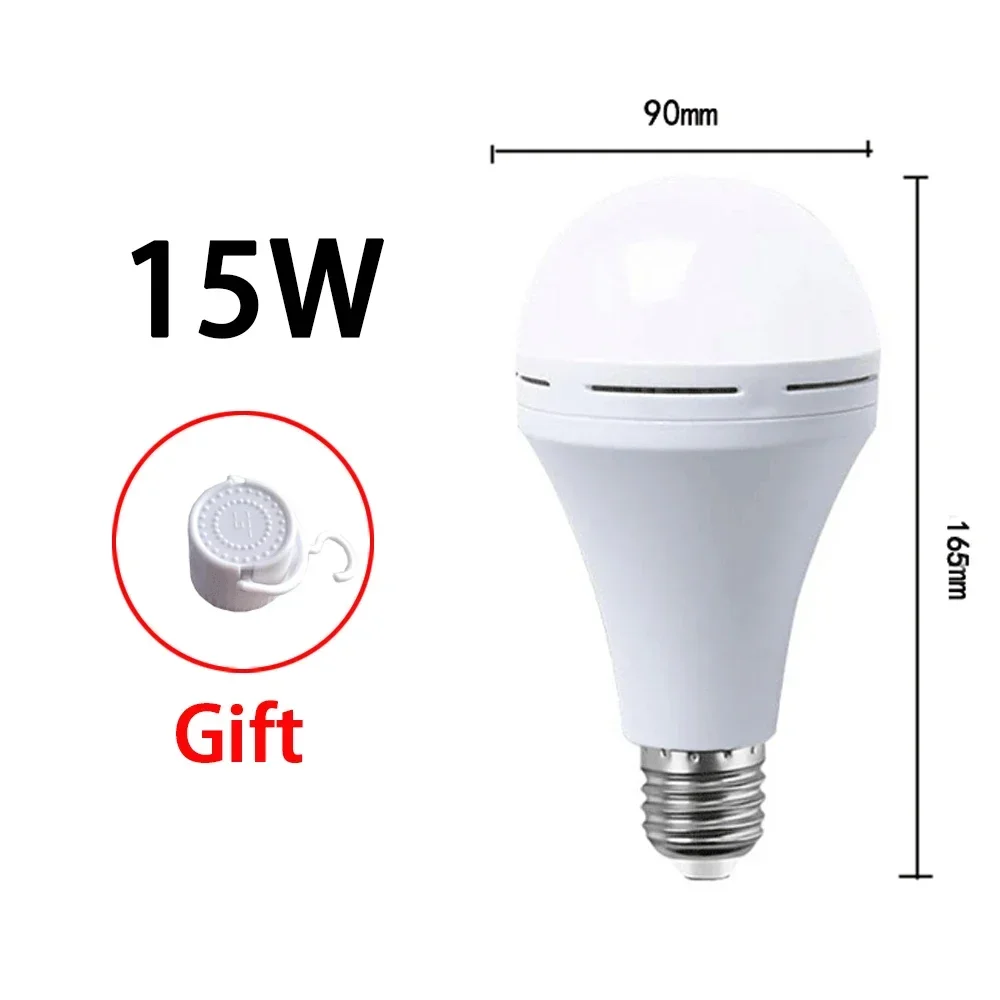 7/9/12/15W LED White/Warm Emergency Light Bulb E27 AC Rechargeable Battery Light Household Stair Passage Light Accessories