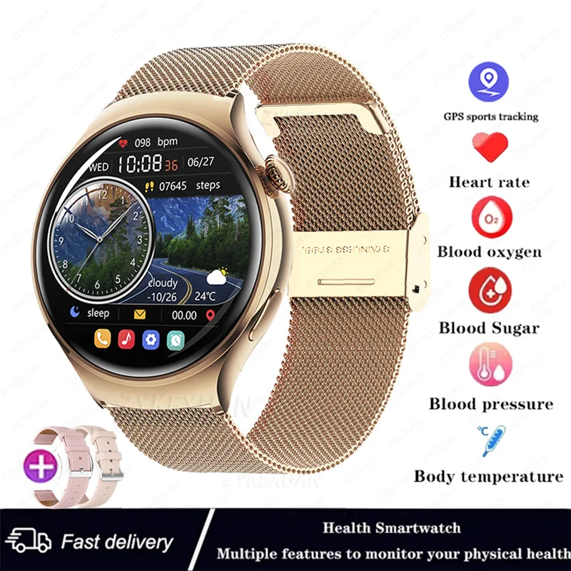 For Huawei WATCH 4 Smart Watch Women 360*360 AMOLED HD Screen NFC IP68 Waterproof Heart Rate Health Monitor Smartwatch 2025 New