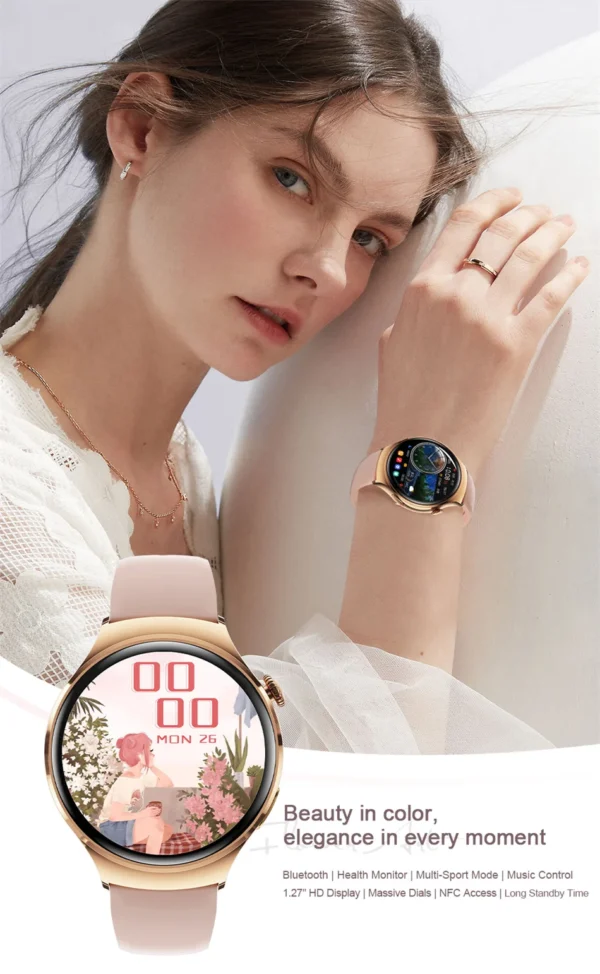 For Huawei WATCH 4 Smart Watch Women 360*360 AMOLED HD Screen NFC IP68 Waterproof Heart Rate Health Monitor Smartwatch 2025 New