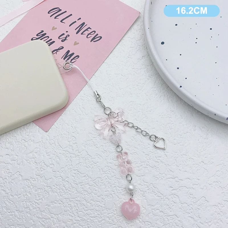 Sweet Y2K Cute Strawberry Mobile Phone Lanyard Lovely Fruits Phone Chain For Girls Aesthetic Cellphone Keychain
