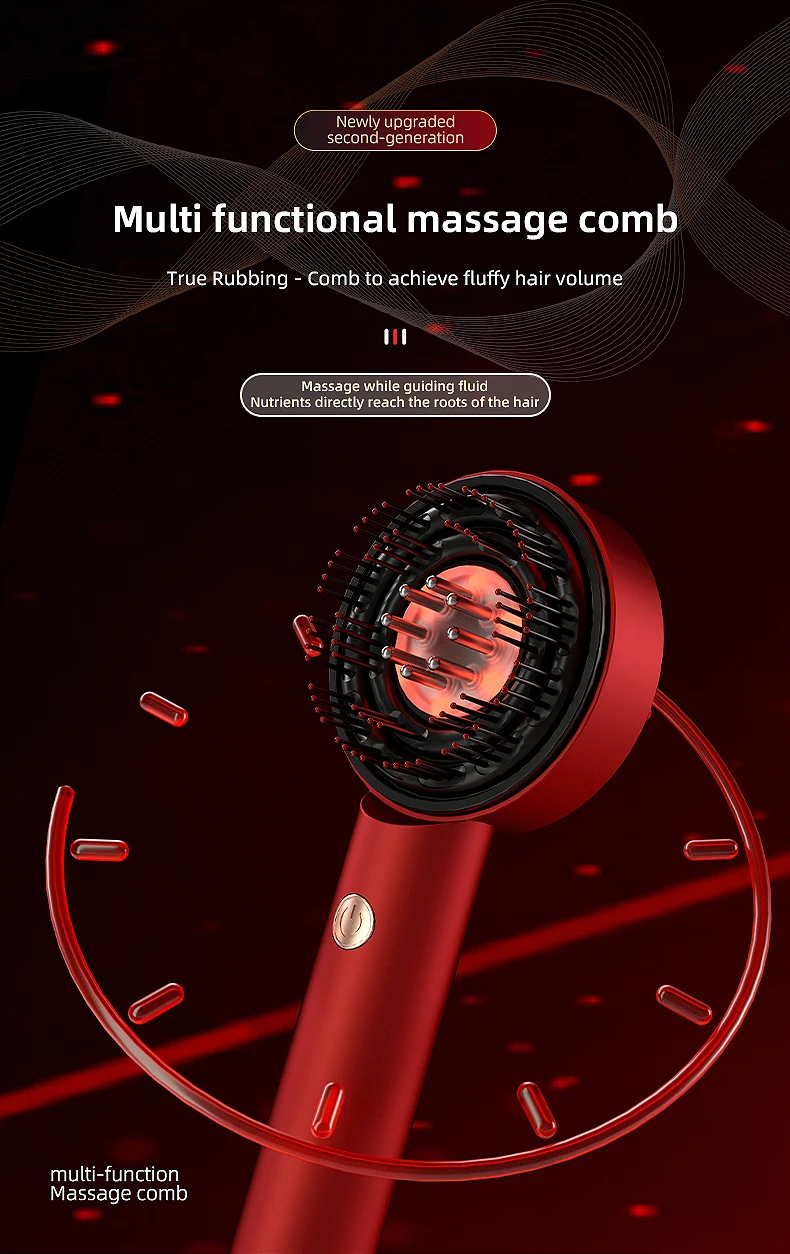 Electric scalp massager hairdressing comb infrared light wave scalp applicator essence liquid nursing intr