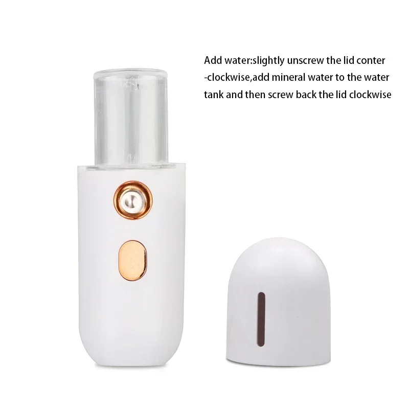 1PC Mini Portable Humidifier Nano Mister Facial Steamer Device Beauty Spray Hydrating Apparatus Cold Spray ApparatusRechargeable