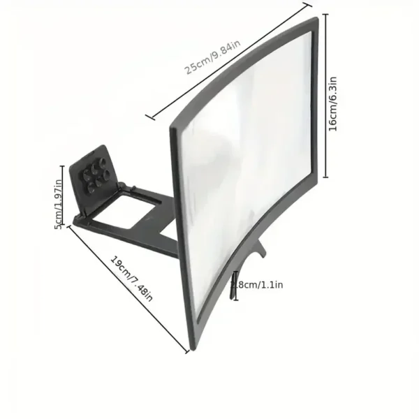 Curved Mobile Screen Amplifier 3D HD Movie TV Screen Amplifier Smartphone Screen Amplifier 12inch for Home Office