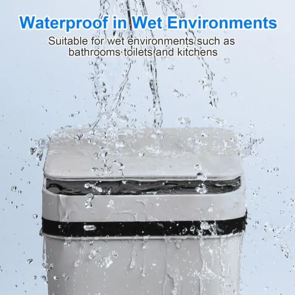 Automatic Kitchen Trash Can,12L Motion Sensor-Activated Trash Can with Lid, Waterproof Smart Trash Bin，Can for Kitchen, Bedroom