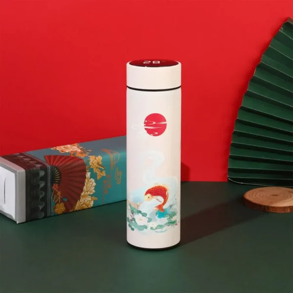Vacuum Flasks LED Display Miniature Water Bottle Chinese Style Thermos cup Intelligent Temperature Display Premium Travel  Mug