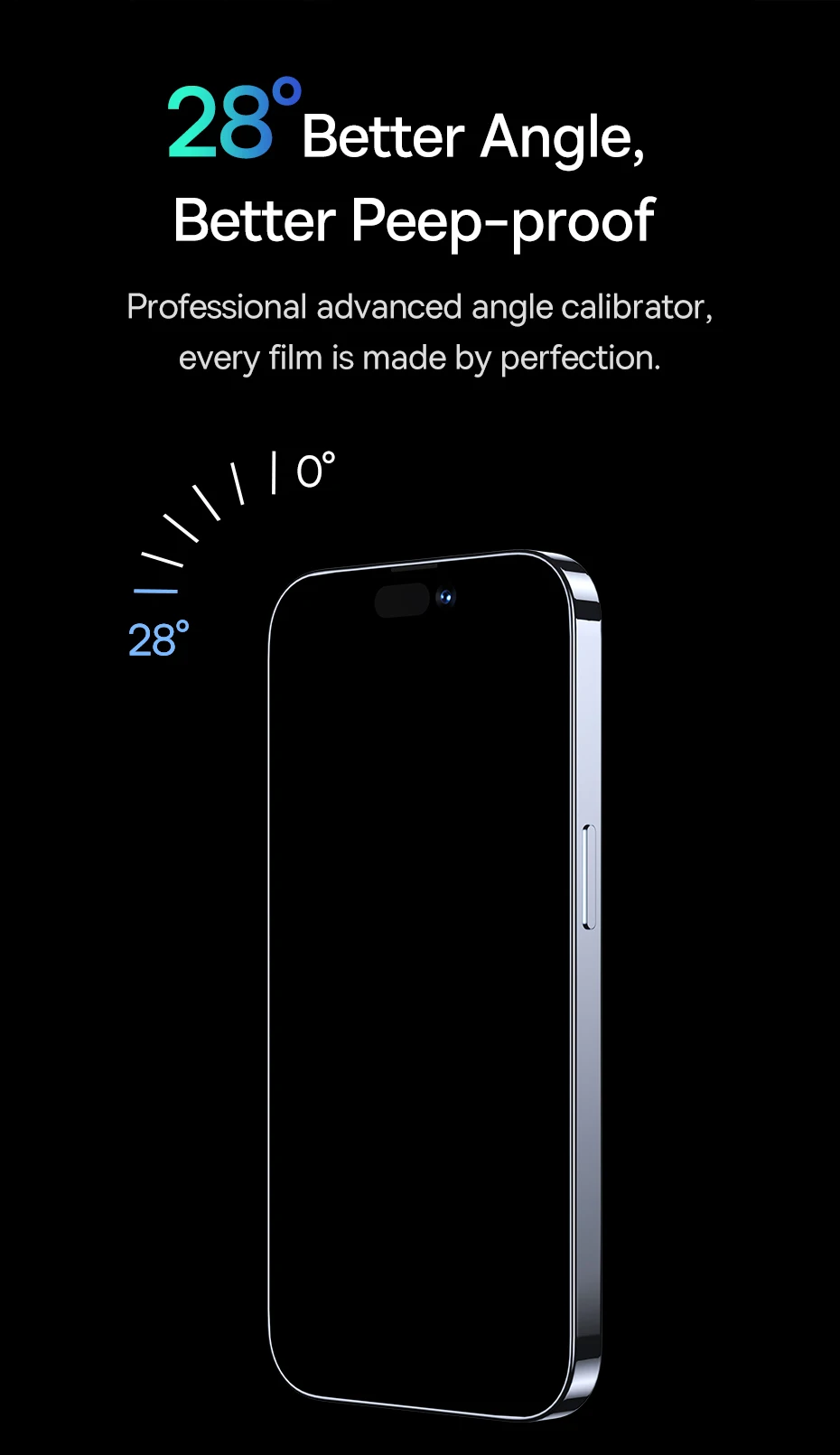 Baseus 0.4mm Corning Tempered Glass for iPhone 16 15 14 13 Pro Max Plus Screen Protector Anti-Peeping Auto Installation Film