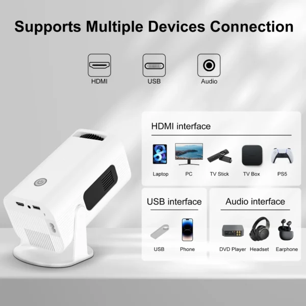 Salange P330W Mini Projetor Android 11 280 ANSI 4K 8K 1080P Wifi6 BT5.0 Home Cinema Portable Projector Android/IOS Video Theater