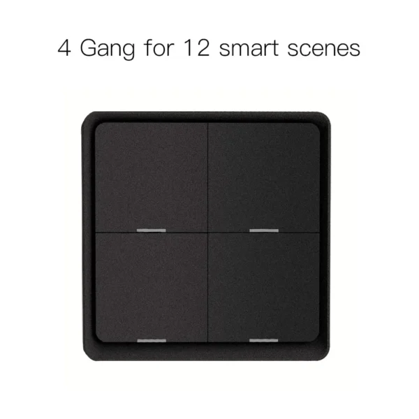 MOES 4 Gang Tuya ZigBee Wireless 12 Scene Switch Push Button Controller Battery Powered Automation Scenario for Tuya Devices