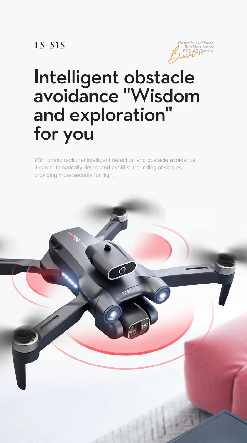 New S1S Mini Drone Caméra 8K Professional Brushless Motor Dron Obstacle Avoidance HD Dual Camera Foldable Quadcopter Toys