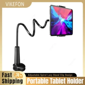 S55e4916af20a43adb81a90710fe28b40c.webp Portable 70cm 360 Clip Mobile Phone Holder Stand Flexible Lazy Bed Desktop Bracket Flat Bracket for iPhone Samsung Stand Base