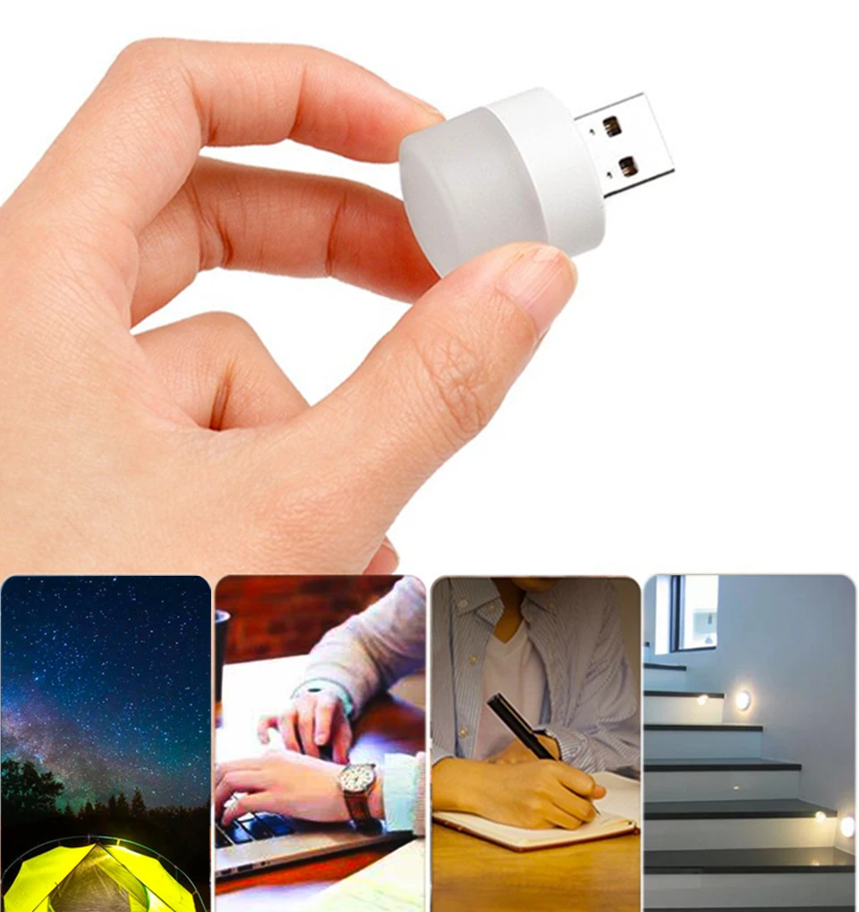 5pcs USB LED Reading Lamp Mini Book Light Camping Night Lights Table Lamps For Power Bank PC Notebook Laptop USB Night Light