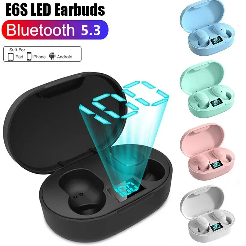S569b56a78f624dc6a55ccc06c1fc6e699.webp E6S TWS Wireless Bluetooth Headset Waterproof Noise Cancelling LED Earbuds with Mic Wireless Headphones Bluetooth Earphones