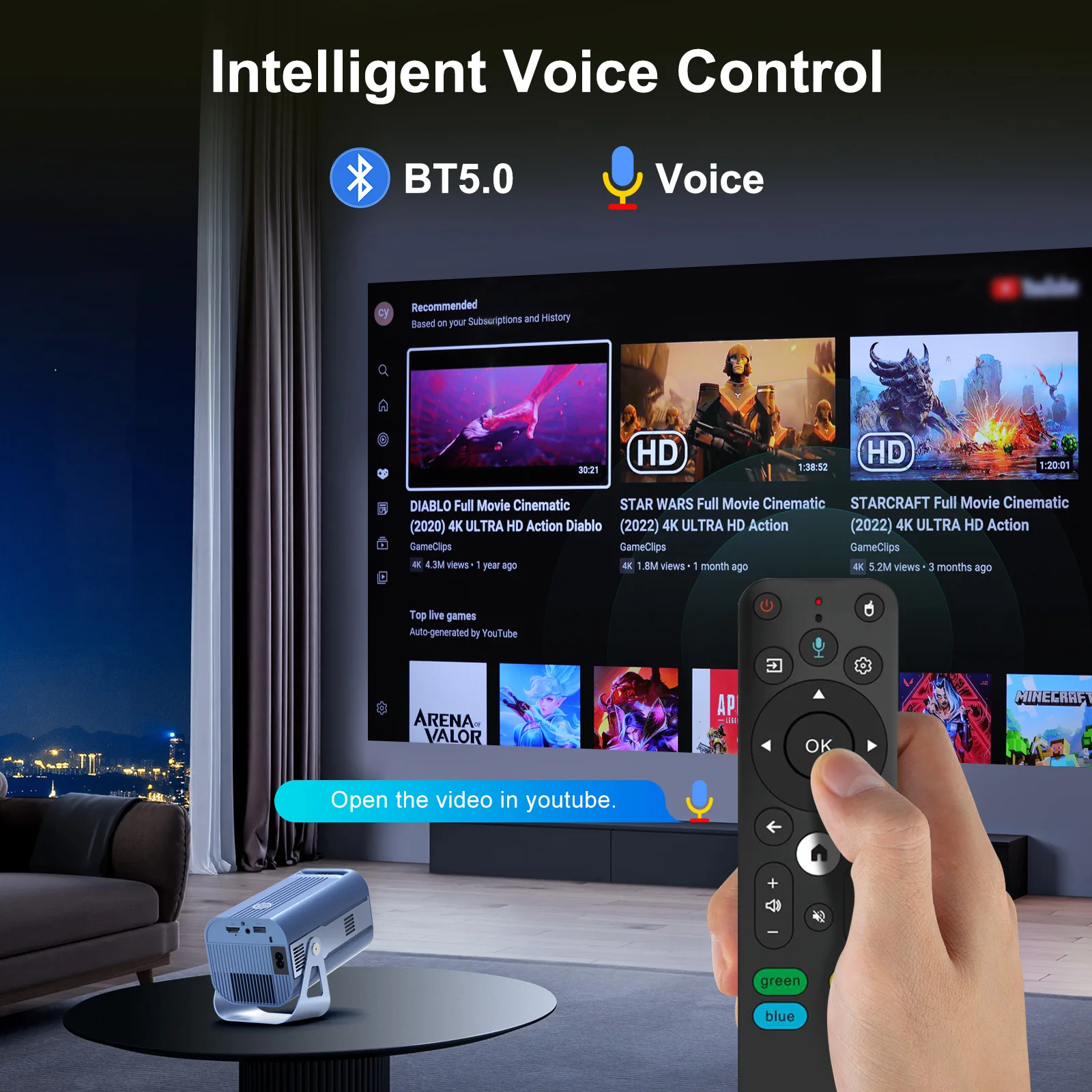 H96 MAX Projector B11 4K Android11 Dual Wifi6 200ANSI Allwinner H716 2GB 16GB BT5.0 1080P 1280*720P Home Cinema Outdoor Projetor