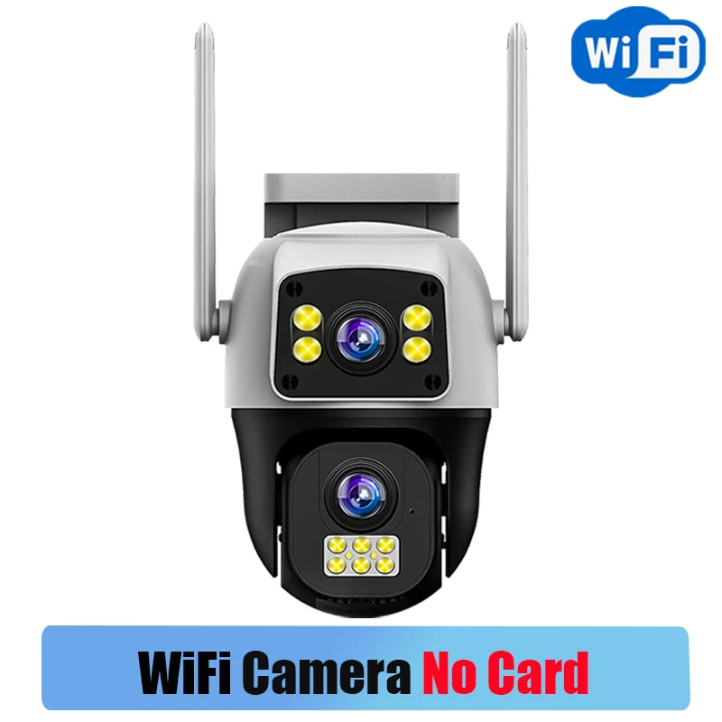 8MP 4G Sim Card Camera Dual Lens Dual Screen Wireless WiFi Outdoor Surveillance Human Detect Security Protection PTZ IP Cameras