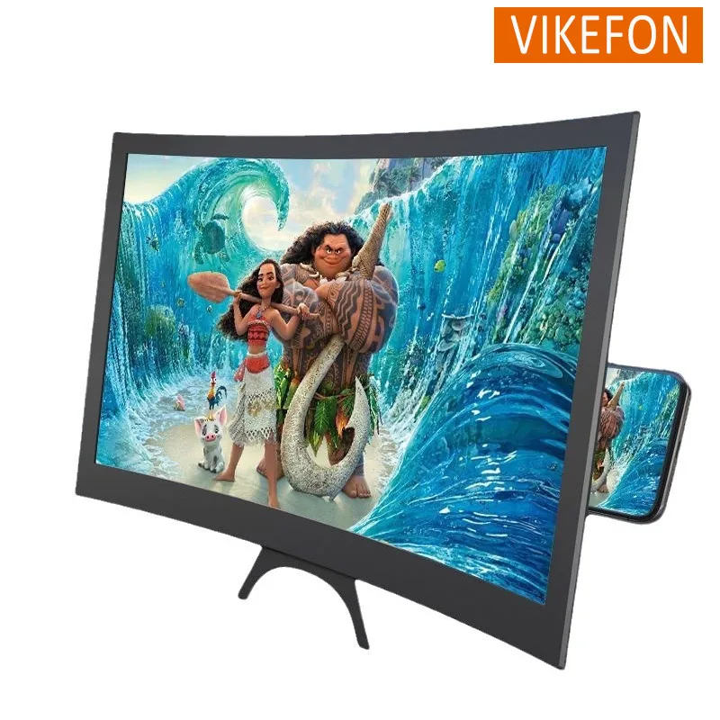 Curved Mobile Screen Amplifier 3D HD Movie TV Screen Amplifier Smartphone Screen Amplifier 12inch for Home Office