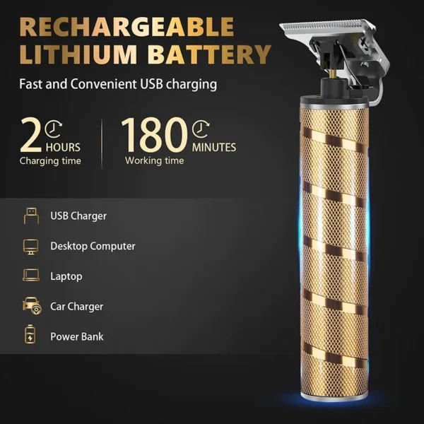 Powerful Professiona Electric Wireless Man Hairdresser Men Barber Shop Groin Beard Repairer Mustache Facial Hair Trimmer Clipper