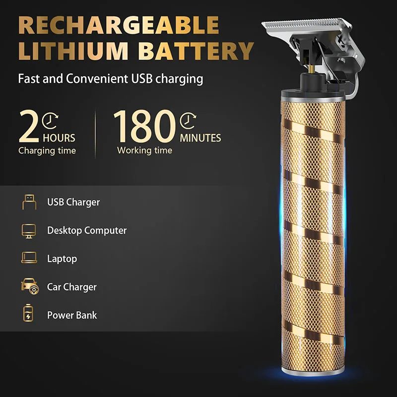 Powerful Professiona Electric Wireless Man Hairdresser Men Barber Shop Groin Beard Repairer Mustache Facial Hair Trimmer Clipper