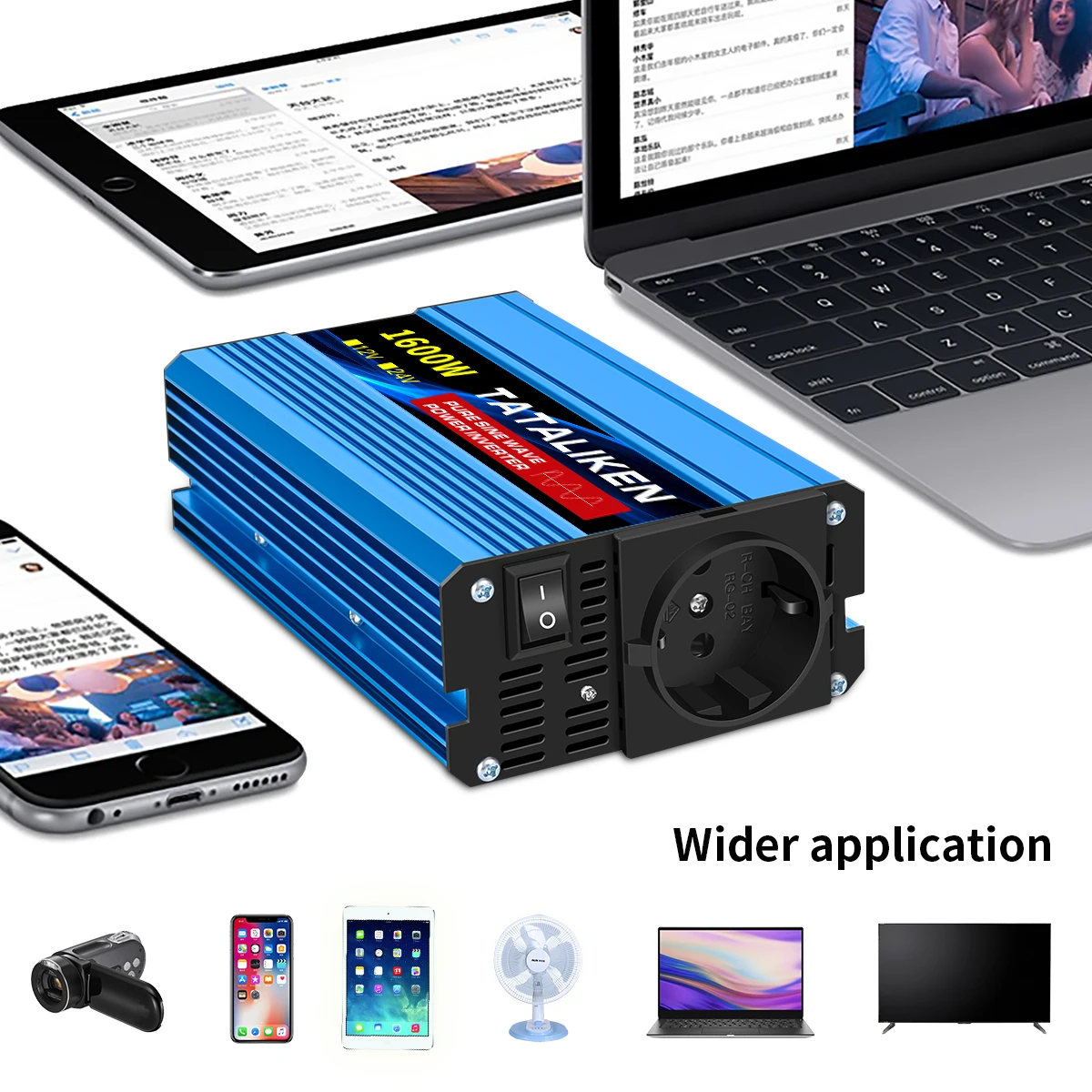 Pure Sine Wave Inverter 1000W-4000W DC 12V/24V to AC 220V 50hz Power Inverter Charger  Adapter Universal Socket