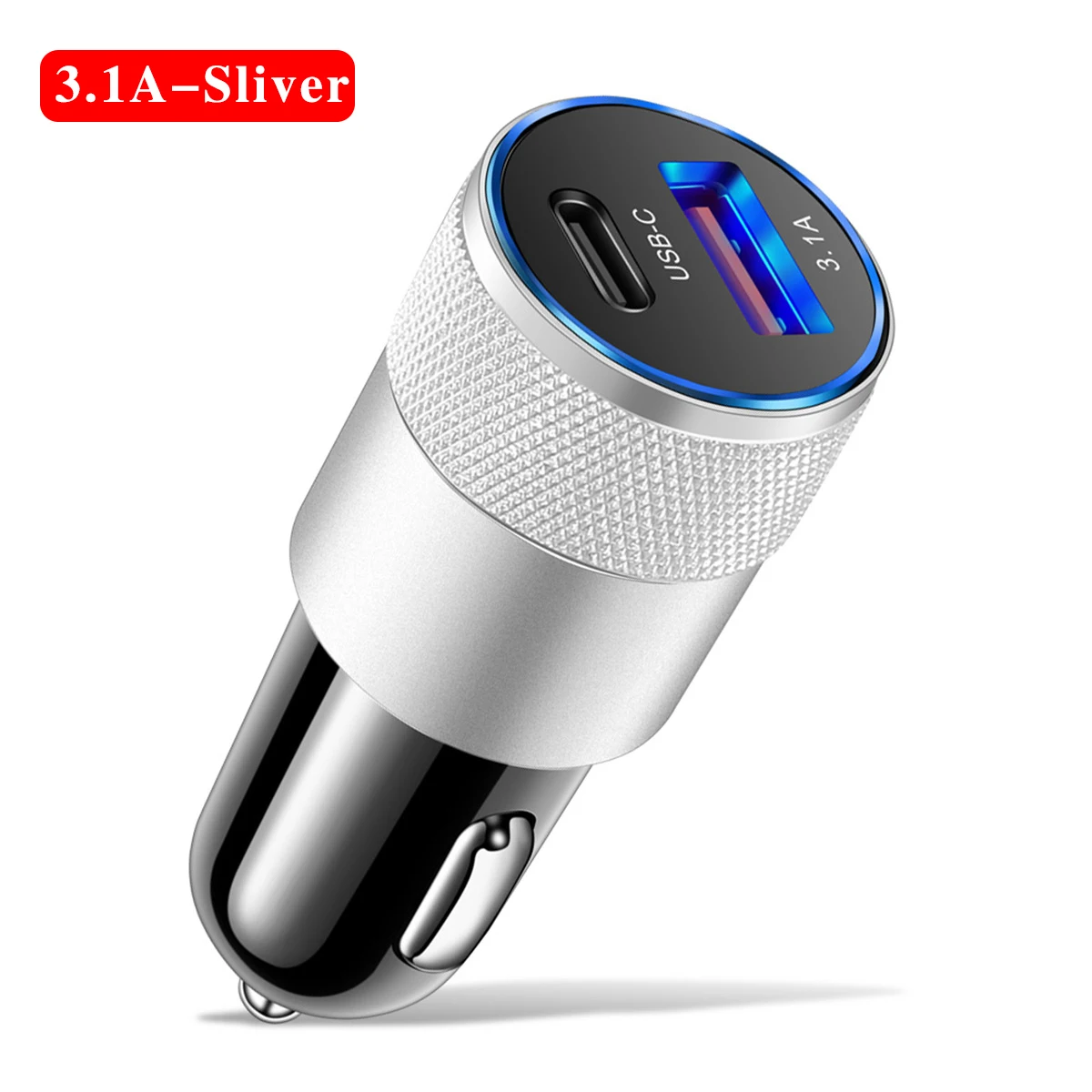 3.1A USB Car Charger Type C Fast Charging Phone Adapter For Xiaomi Huawei PD Phone Charger Adapter Socket Cigarette Lighter