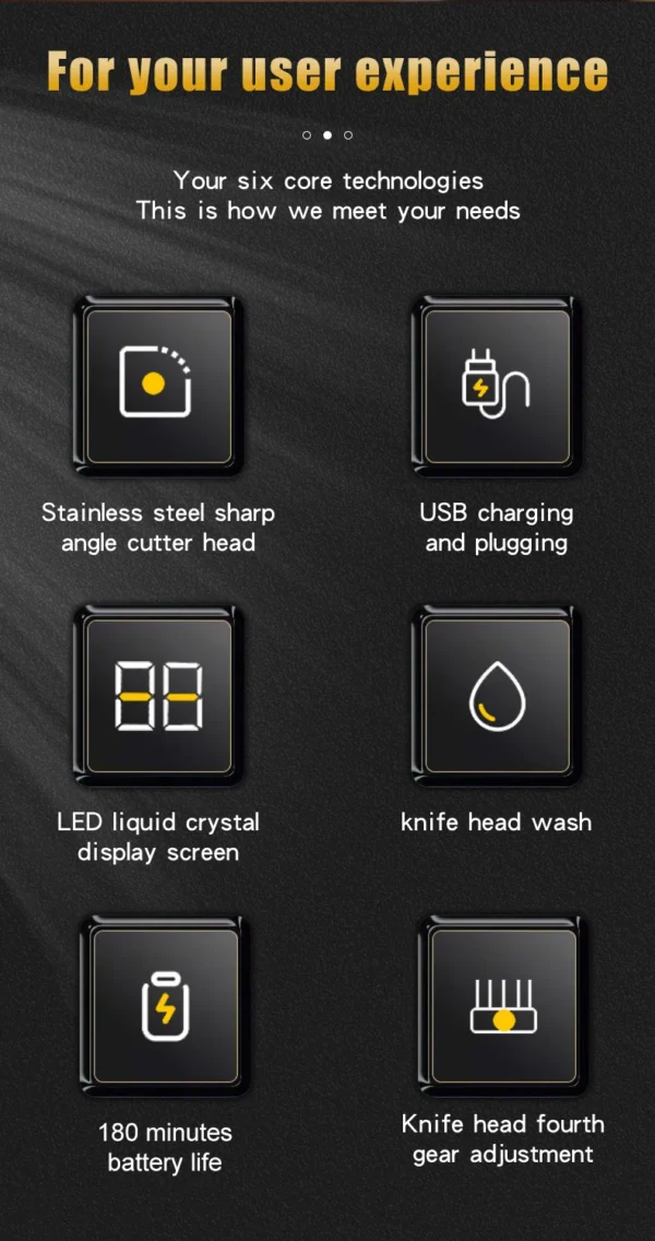 USB Rechargeable Hair Clippers for Men, Three-piece Set with Oil Head and Electric Trimmers, Ideal for Home Use