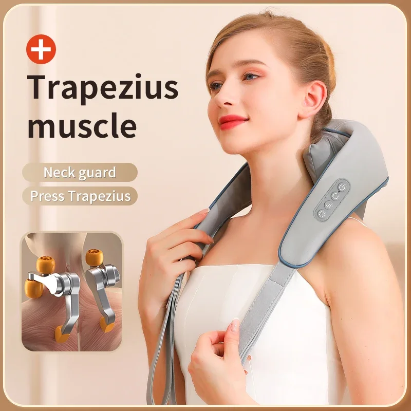 Neck and Back Massager Electric Wireless Neck and Shoulder Massage Arm and Back Body Muscles Relaxation Constant Temperature Hot