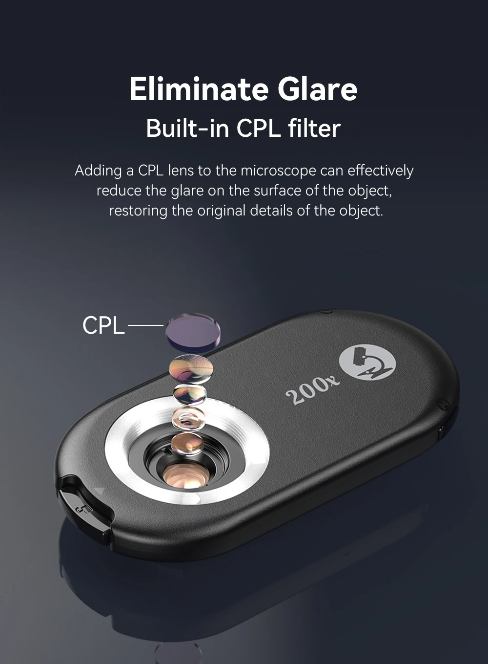 APEXEL New Upgrated 100X-200X Microscope Lens  3in 1Phone Camera Lens Kit Macro Lenses with LED Light for almost All Smartphone