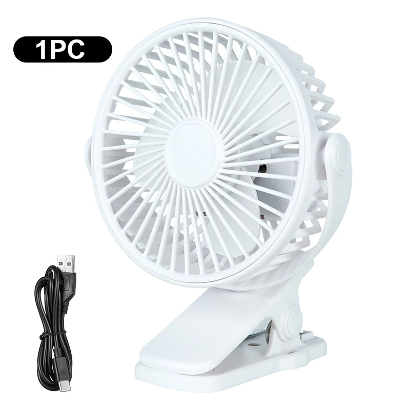 Mini clip electric fan, which can rotate 180 degrees. The stand supports USB charging, and multiple gears can be adjusted.