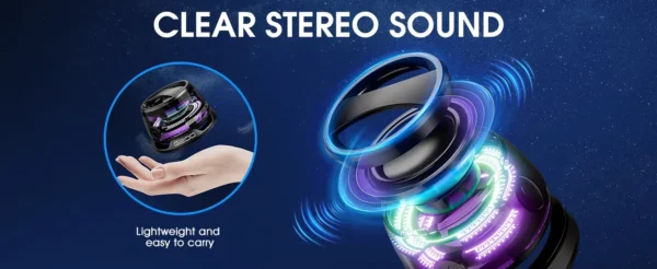 VIKEFON Portable Bluetooth Speaker G200 RGB Lighting Magnetic Speaker BT5.3 Mini Sound Box 7 Hours Playback Phone Holder