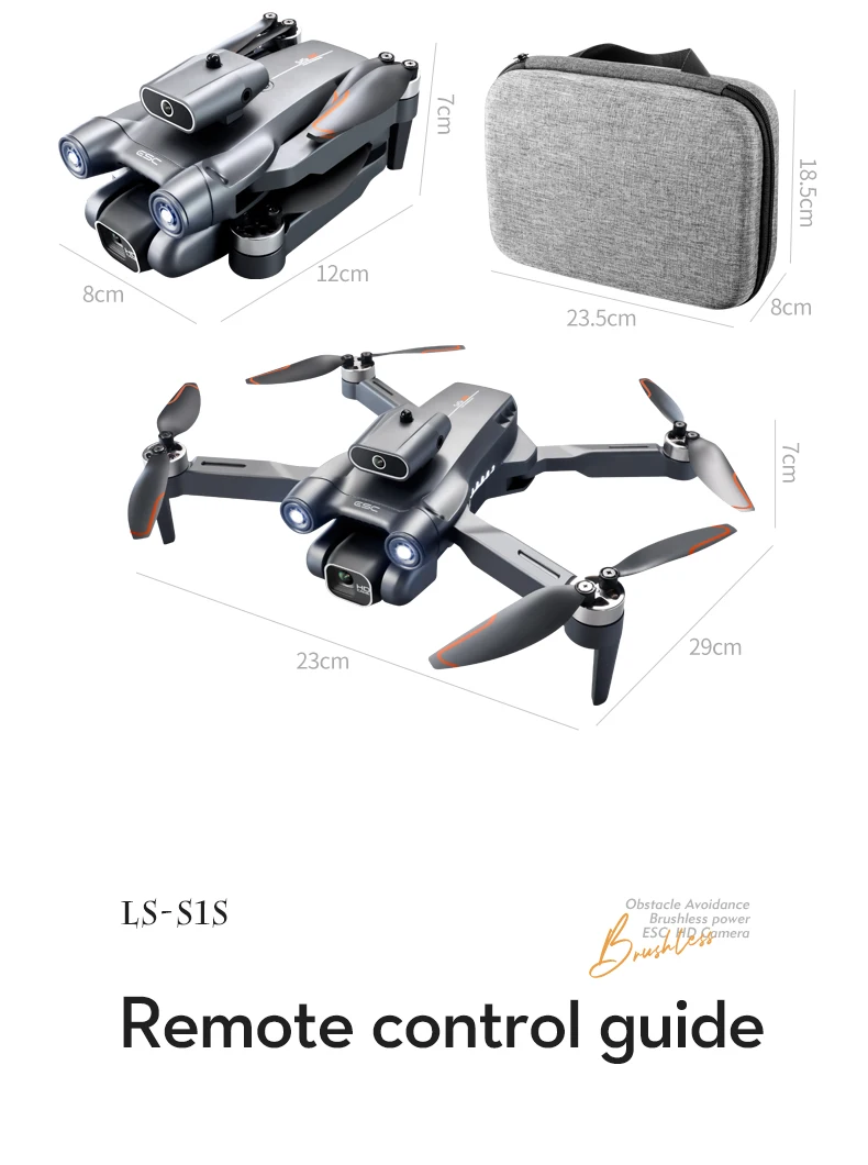 New S1S Mini Drone Caméra 8K Professional Brushless Motor Dron Obstacle Avoidance HD Dual Camera Foldable Quadcopter Toys