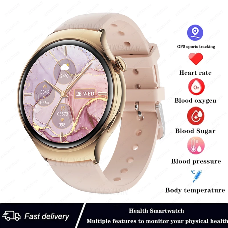 For Huawei WATCH 4 Smart Watch Women 360*360 AMOLED HD Screen NFC IP68 Waterproof Heart Rate Health Monitor Smartwatch 2025 New