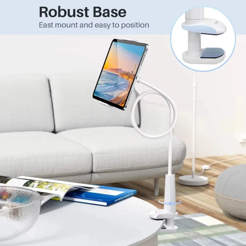 Portable 70cm 360 Clip Mobile Phone Holder Stand Flexible Lazy Bed Desktop Bracket Flat Bracket for iPhone Samsung  Stand Base