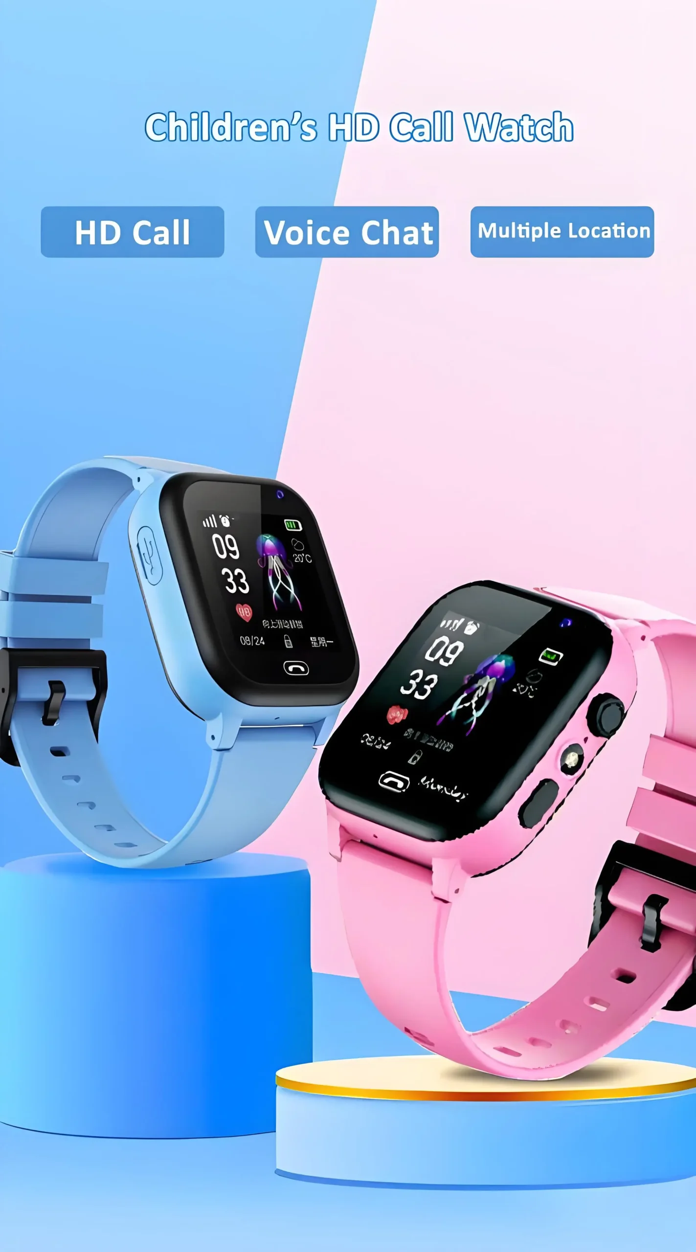 ﻿ Kids Smart Watch Phone 4G Sim Card 2G Internet SOS LBS Location Call Child SmartWatch Camera Waterproof Clock For Boys Girls