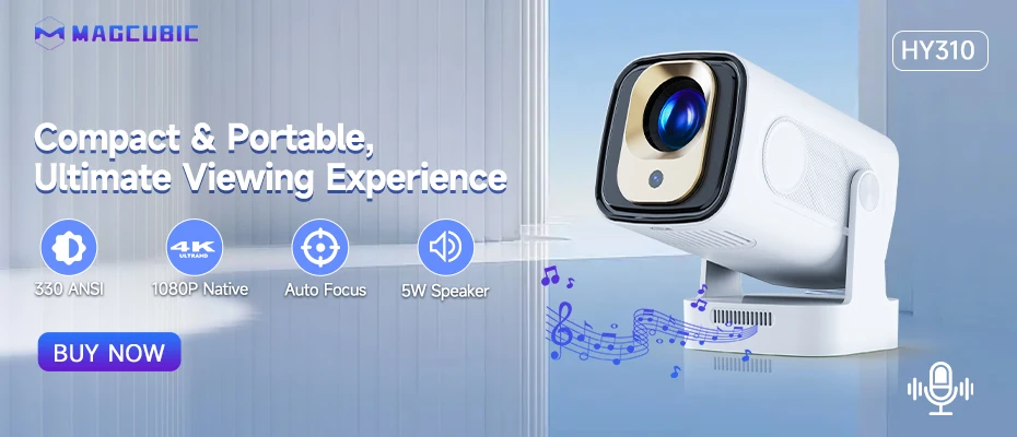 Magcubic 580ANSI Auto Focus Projector Android 11 4K 1080P Wifi6 Voice Control Allwinner H713  BT5.0 Home Cinema HY350 Pro