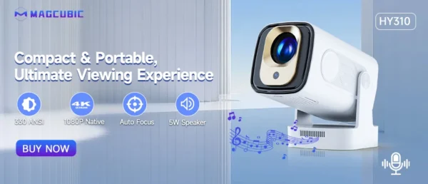 Magcubic Native 1080P 650ANSI 4K Android 11 L018 360° Projector With Auto Keystone Focus Air Mouse Wifi6 BT5.2 Portable Outdoor