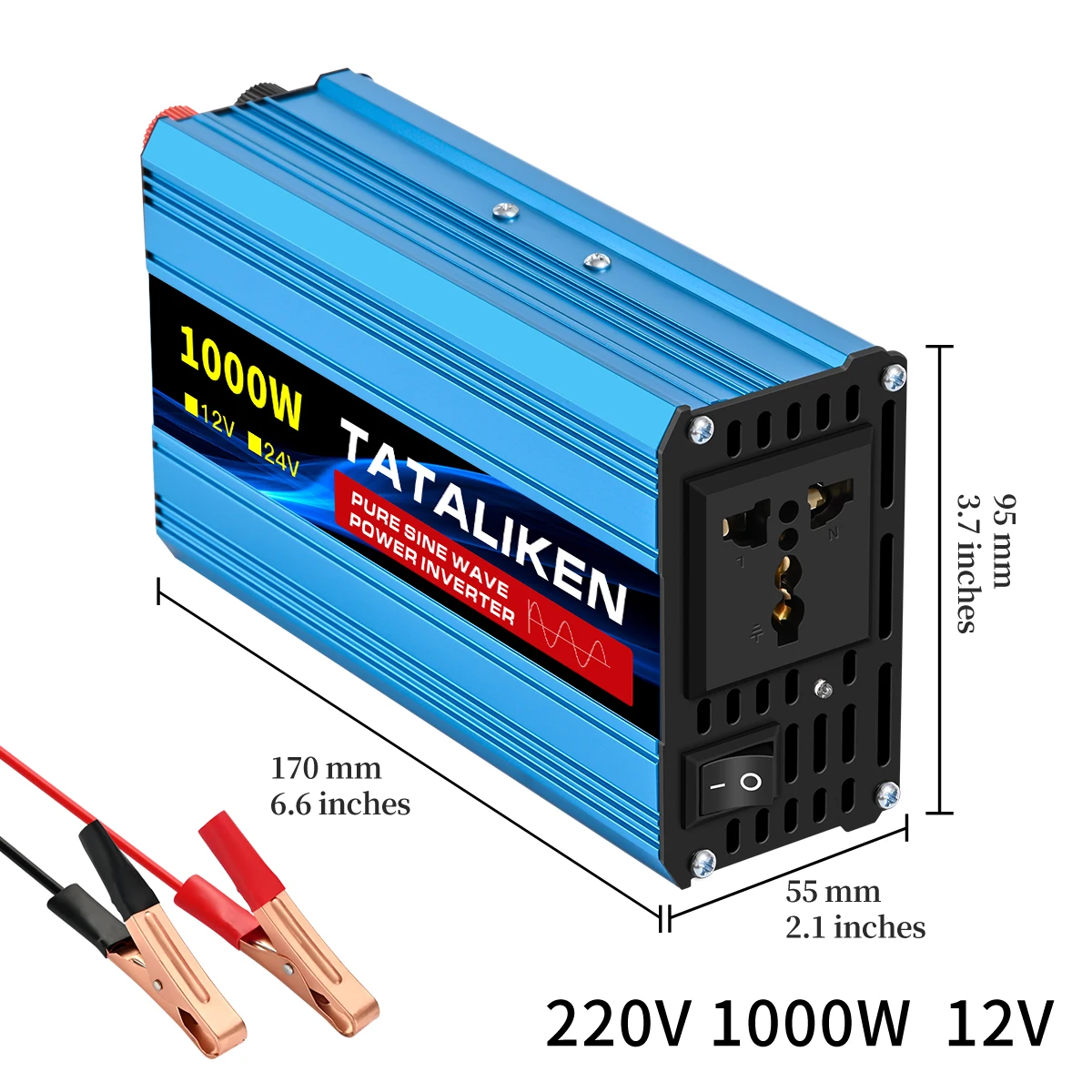Pure Sine Wave Inverter 1000W-4000W DC 12V/24V to AC 220V 50hz Power Inverter Charger  Adapter Universal Socket