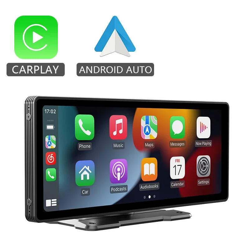 Hippcron 10.26” CarPlay Android Auto Car Radio Multimedia Video Player IPS Touch Screen With AUX USB Support Rearview Camera