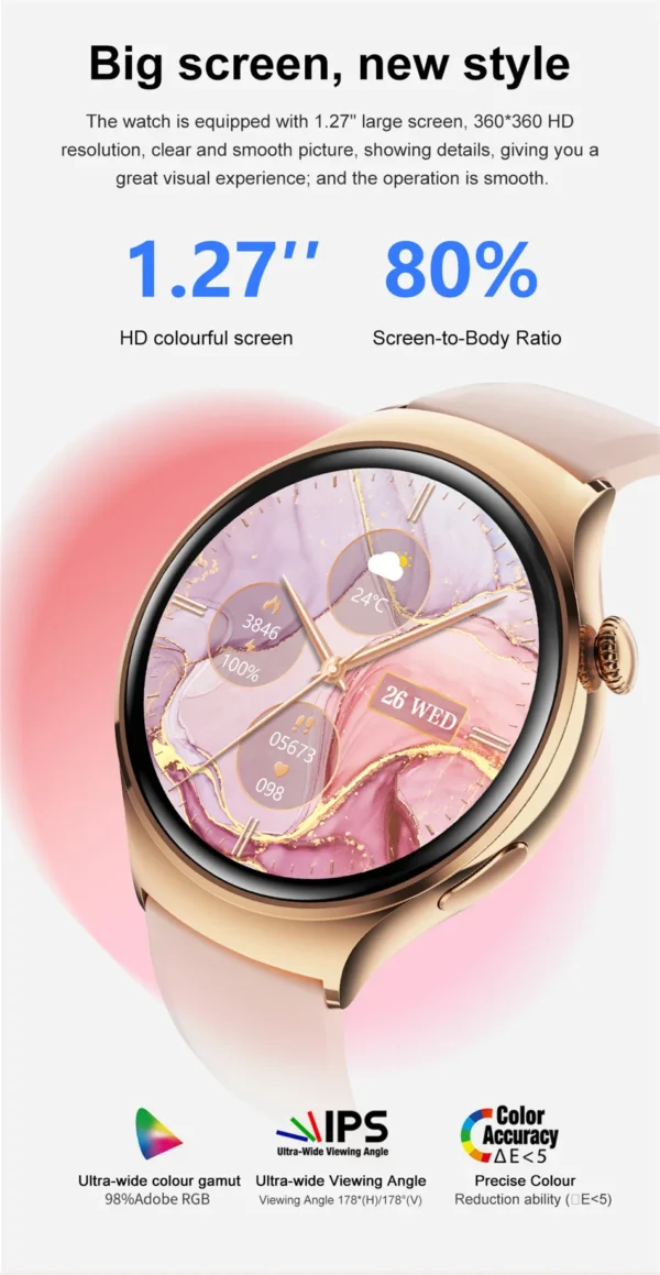 For Huawei WATCH 4 Smart Watch Women 360*360 AMOLED HD Screen NFC IP68 Waterproof Heart Rate Health Monitor Smartwatch 2025 New