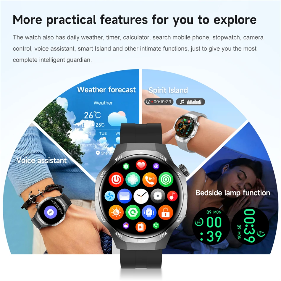 New For Huawei Watch GT5 Pro Smart Watch HD AMOLED Screen NFC GPS Tracker Bluetooth Call Health Waterproof Smartwatch Men Women