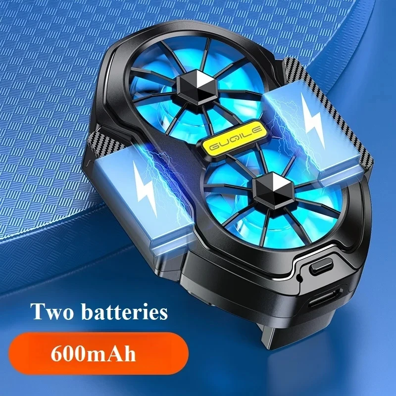 FS01 Dual Fan  Mobile Phone Cooler Long Lasting Stronger Cooling  Air Cooling Rechargeable Portable Type-C for IOS Android Game