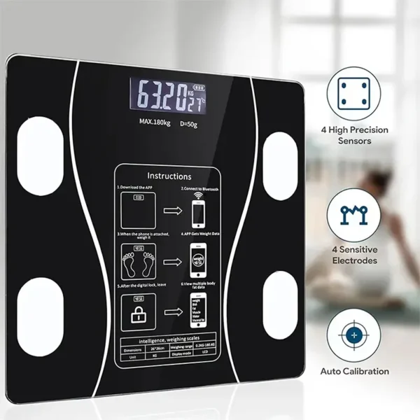 Smart APP synchronized body fat scale bathroom digital scale Bluetooth weight loss body fat scale body composition analyzer