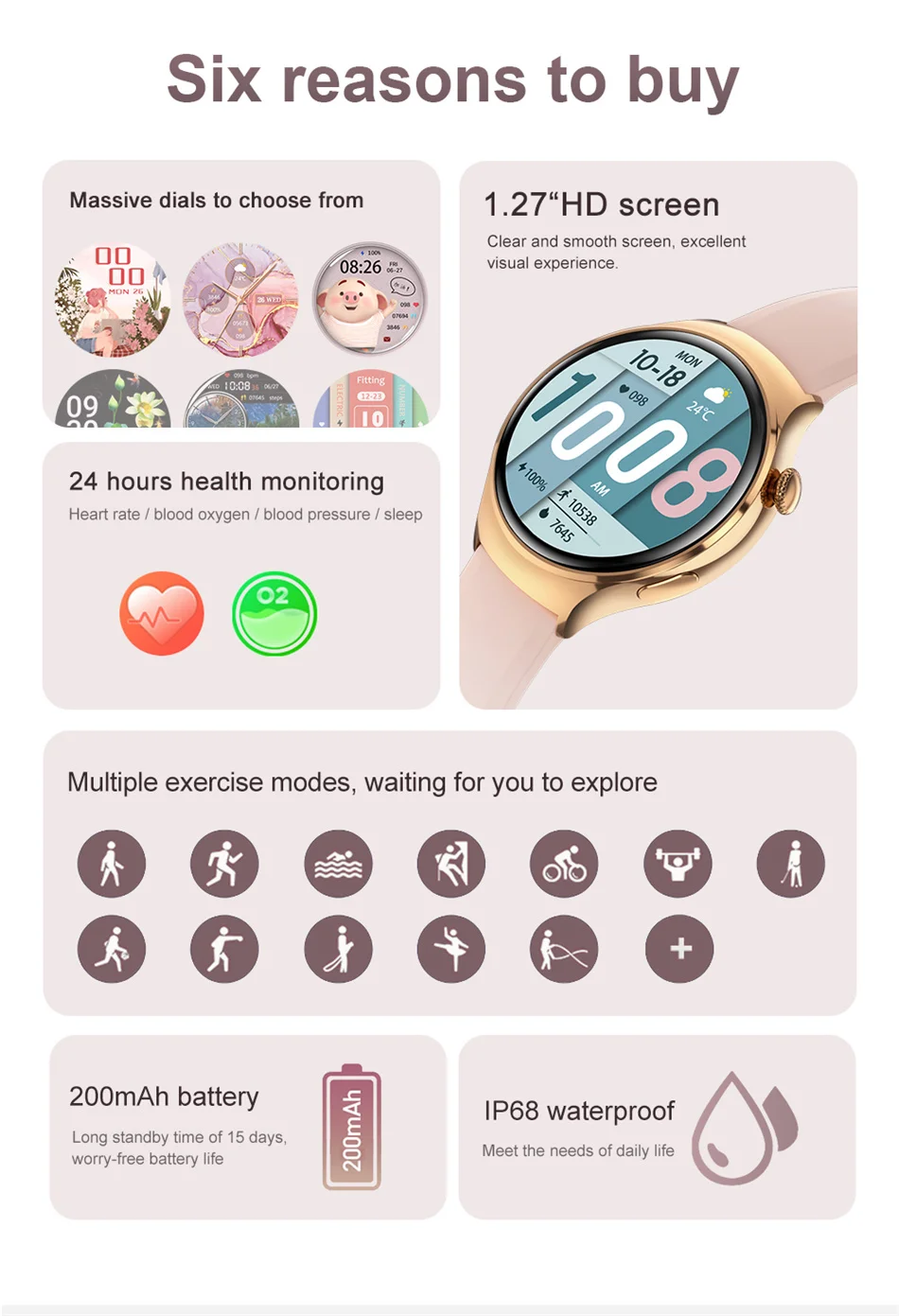 For Huawei WATCH 4 Smart Watch Women 360*360 AMOLED HD Screen NFC IP68 Waterproof Heart Rate Health Monitor Smartwatch 2025 New