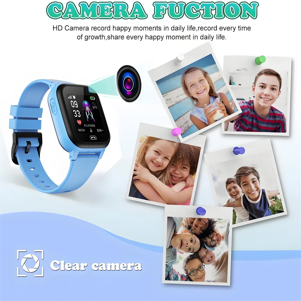 ﻿ Kids Smart Watch Phone 4G Sim Card 2G Internet SOS LBS Location Call Child SmartWatch Camera Waterproof Clock For Boys Girls