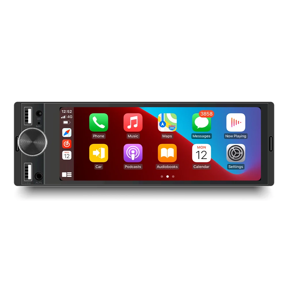 1DIN Universal MP5 6.86-Inch Car Radio Support Wireless Carplay Android AUTO AUX USB SWC BT Touch Screen Multimedia Video Player