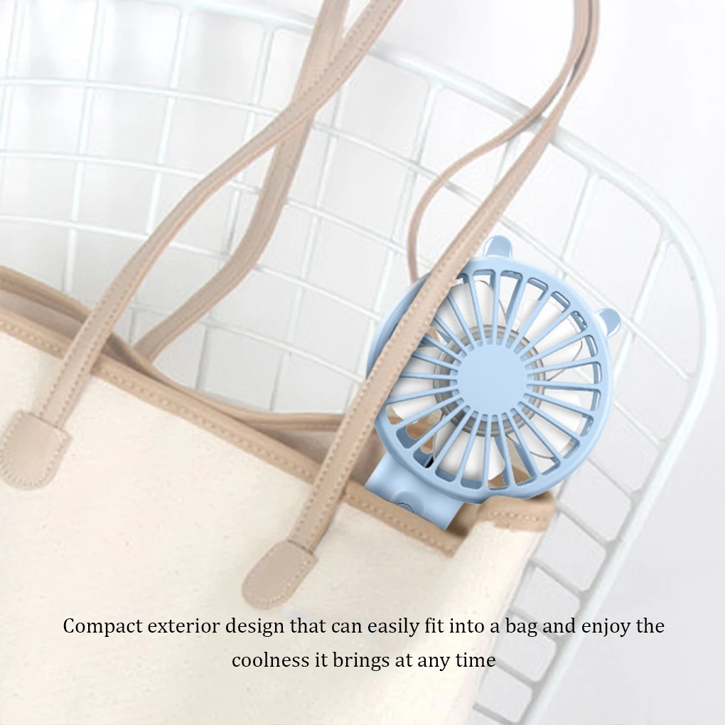 Handheld Fan Portable USB Rechargeable Fans Desk with Base Small Makeup Eyelash Cooler Women Girls Outdoor Office White